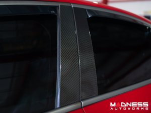 Alfa Romeo Giulia Exterior Door Pillars - Carbon Fiber - Feroce Carbon Alfa Romeo Giulia Exterior Door Pillars - Carbon Fiber - Feroce Carbon